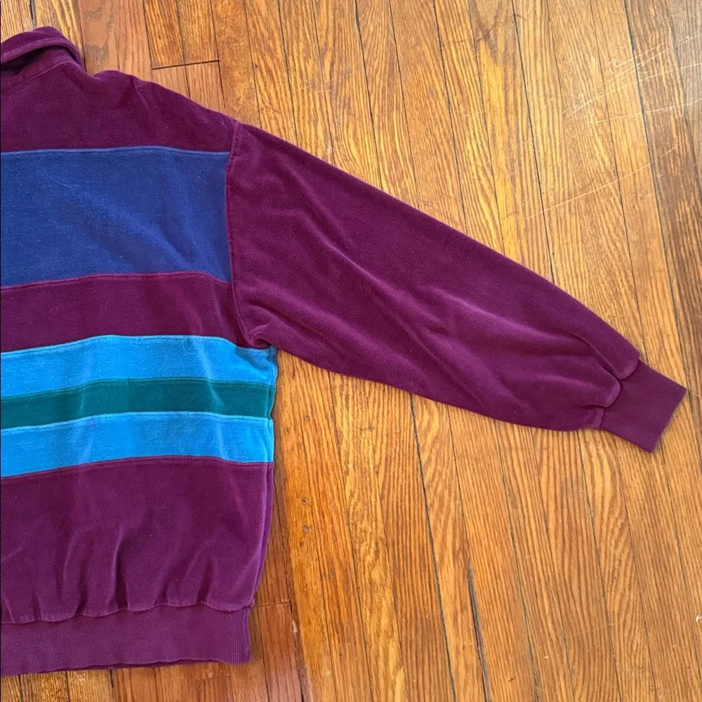 90’s Velour Vintage Rugby Style Collared Shirt - Picture 11 of 11